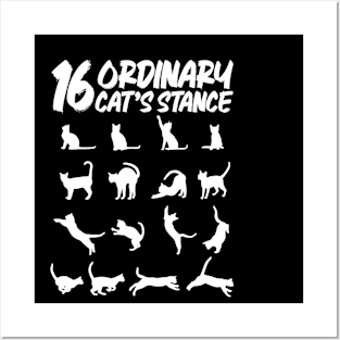 16 positions of a cat - funny tee cats Posters and Art